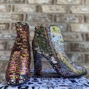 Sequin multi color bootie